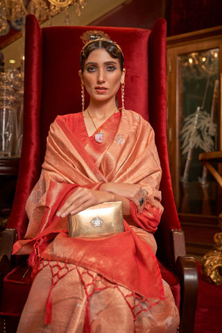 Red Handloom Weaving Silk Saree_Kumari Sarees