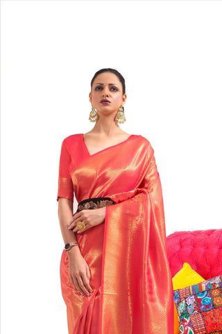 RED KANJEEVARAM HANDLOOM SILK SAREE