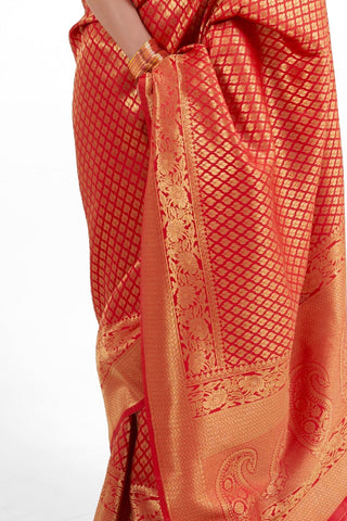 RED KANJEEVARAM HANDLOOM SILK SAREE