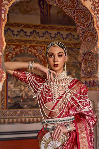 Red Banarasi Patola Silk Saree_Kumari Sarees