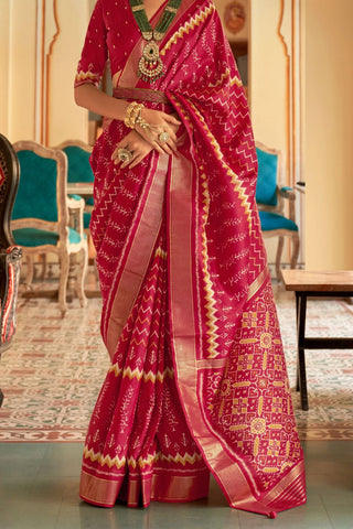 Red Banarasi Patola Silk Saree_Kumari  Sarees
