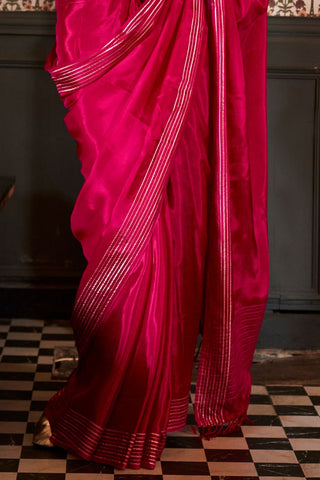 Red Woven Pure Viscose Saree_Kumari Sarees