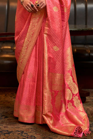 Red Pure Satin Weaving Silk Saree_Kumari Sarees