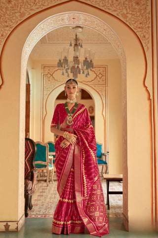 Red Banarasi Patola Silk Saree_Kumari  Sarees