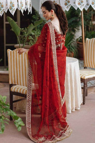 Red Soft Pure Organza Saree_Kumari Sarees