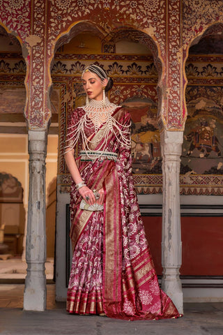 Red Banarasi Patola Silk Saree_Kumari Sarees