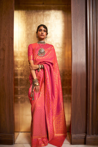 Red Handloom Weaving Silk Saree_Kumari Sarees