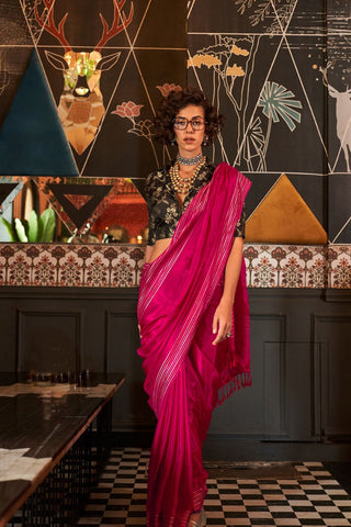 Red Woven Pure Viscose Saree_Kumari Sarees