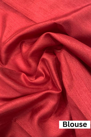 Red Soft Pure Organza Saree_Kumari Sarees