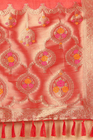 Red Soft Organza Silk Saree_Kumari Sarees