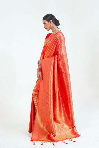 RED KANJEEVARAM HANDLOOM SILK SAREE