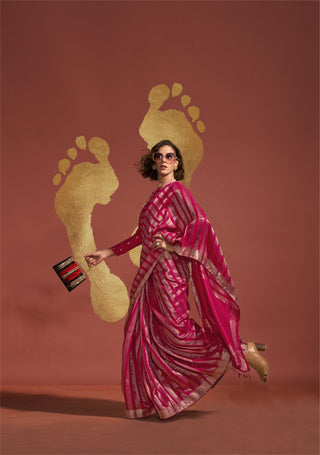 Red Pure Viscose Handloom Saree_Kumari Sarees