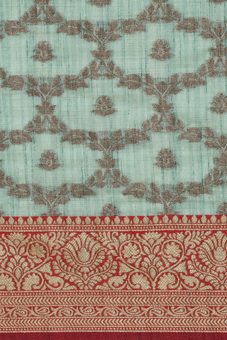 Sea Green Chanderi Cotton Silk Saree_Kumari Sarees