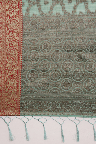 Sea Green Chanderi Cotton Silk Saree_Kumari Sarees