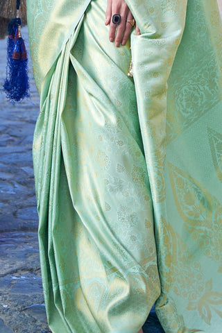 SEA GREEN KANJEEVARAM HANDLOOM SILK SAREE