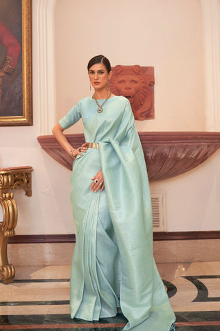SKY BLUE KANJEEVARAM HANDLOOM SILK SAREE