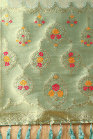 Teal Blue Soft Organza Silk Saree_Kumari Sarees
