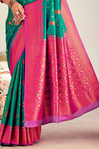GREEN SOFT SILK SAREE