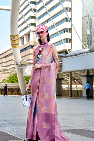 Lavender Handloom Modal Silk Saree_Kumari Sarees