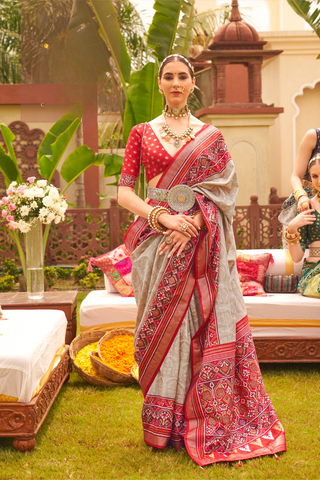 Multi Colour Banarasi Patola Silk Saree_Kumari Sarees