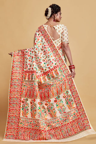 White Soft Silk Saree_Kumari Srarees