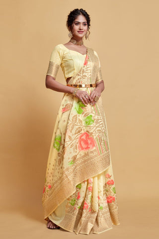 White Soft Cotton Saree_Kumari Sarees