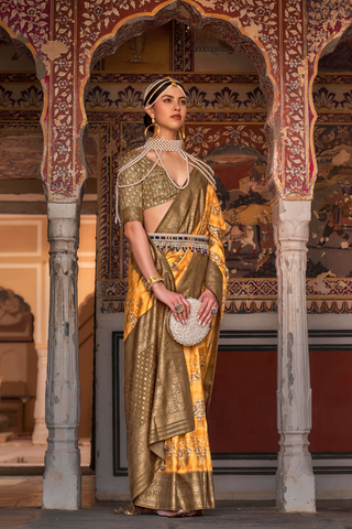 Yellow Banarasi Patola Silk Saree_Kumari Sarees