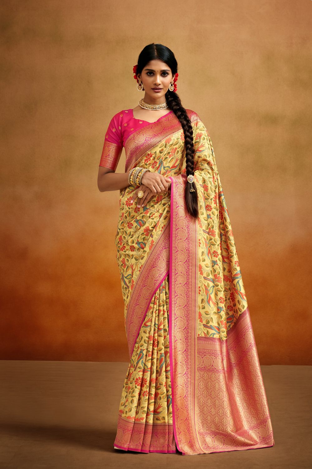 Tusser silk  Kalmkari  Trendy Saree