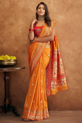 Yellow Banarasi Soft Silk Saree_KUmari Sarees