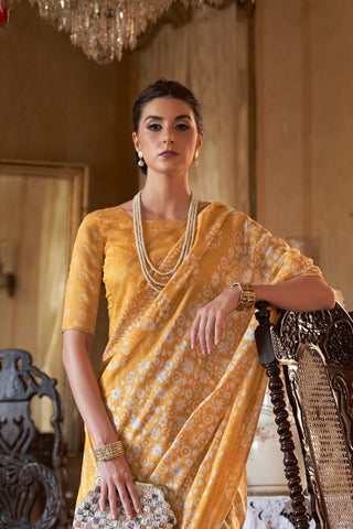 Yellow Banarasi Patola Silk Saree_Kumari Sarees
