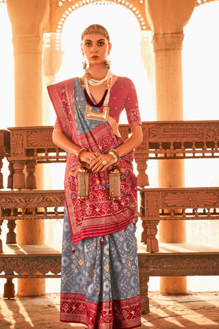 Multi Colour Banarasi Patola Silk Saree_Kumari Sarees