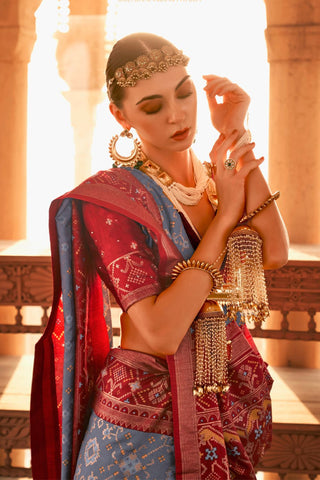 Multi Colour Banarasi Patola Silk Saree_Kumari Sarees