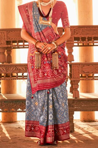 Multi Colour Banarasi Patola Silk Saree_Kumari Sarees