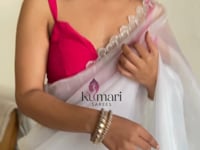 White Organza Silk Saree_Kumari SArees