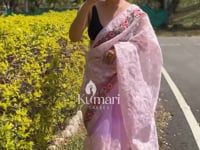 Pink Organza Silk Saree_Kumari Sarees