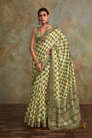 Yellow Handloom With Sequence Weaving In Body Saree_Kumari Sarees