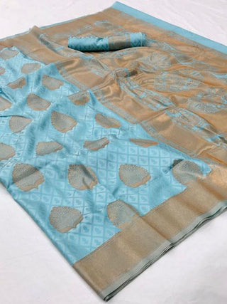 Blue Kanjeevaram Handloom Silk Saree