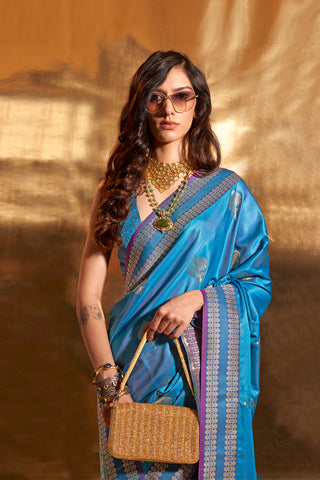 BLUE_PURESATINCHAPHANDLOOMWEAVINGSILK_kumarisarees_1