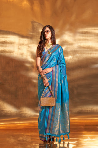 BLUE_PURESATINCHAPHANDLOOMWEAVINGSILK_kumarisarees_2