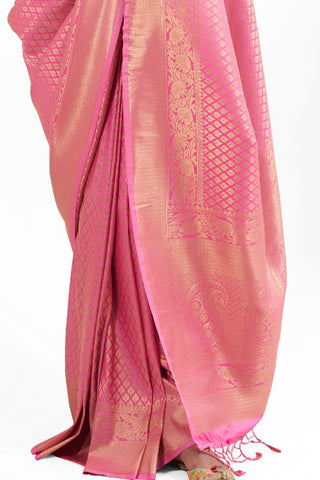 BABY PINK KANJEEVARAM HANDLOOM SILK SAREE 