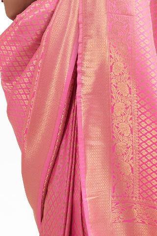 BABY PINK KANJEEVARAM HANDLOOM SILK SAREE 