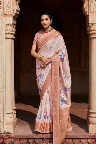 Beige Pure Handloom Saree