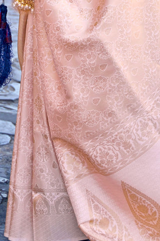 BEIGE KANJEEVARAM HANDLOOM SILK SAREE 