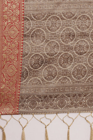 Beige Chanderi Cotton Silk Saree