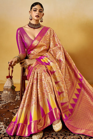 Beige Dharmavaram Silk Saree