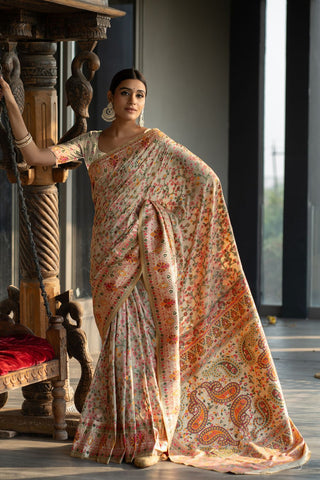 Beige Soft Modal Silk Saree