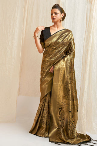 BLAC KANJEEVARAM HANDLOOM SILK SAREE 