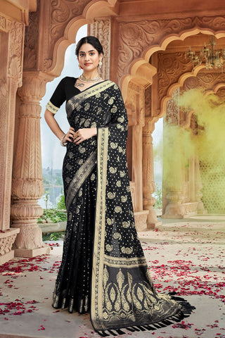 Black Georgette Silk Saree_Kumari Sarees