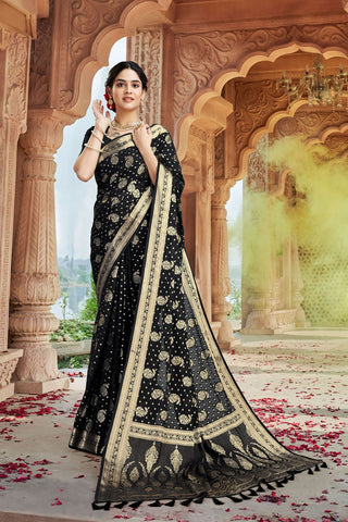 Black Georgette Silk Saree_Kumari Sarees