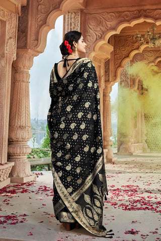 Black Georgette Silk Saree_Kumari Sarees